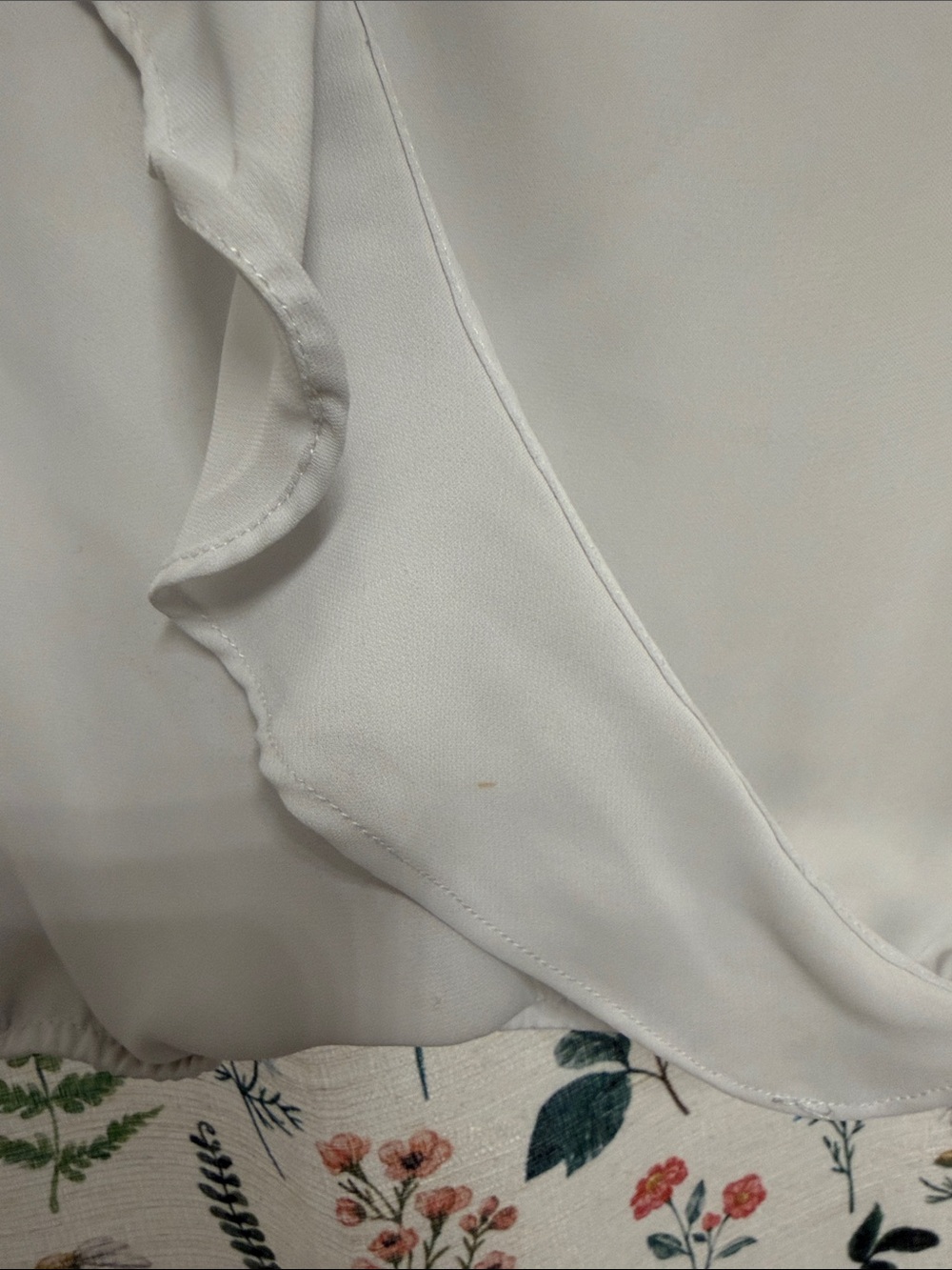 Dynamite Light Gray Ruffle Wrap Blouse - Picture 2 of 3